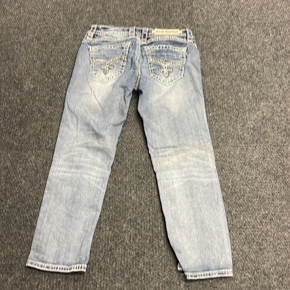 ROCK REVIVAL Rhinestone Nicole Capri Jeans Size 26 Cowgirl Rhinestones Western - Picture 2 of 7